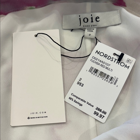 Joie Dami Asymmetrical Hem Floral Dress Size 2 NWT - Picture 5 of 6